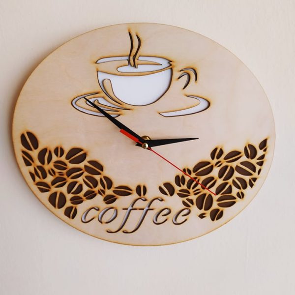 Ξύλινο ρολόι - Καφές