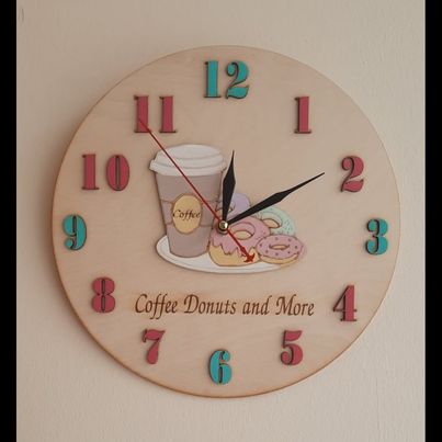 Ρολόι τοίχου - Doughnut & coffee