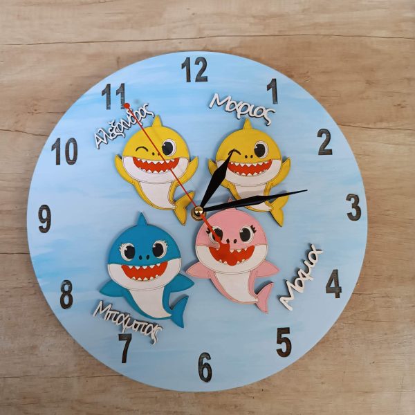 Ρολόι τοίχου - Baby Shark Family
